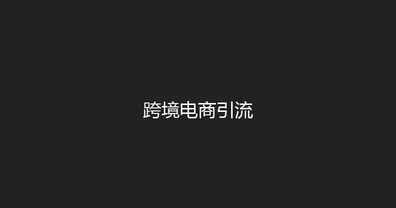跨境电商引流 封面图